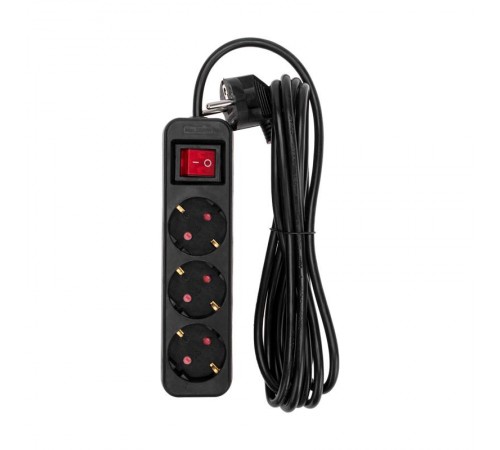 Удлинитель STANDARD 3 гнезда, 3м, 3х1,0мм, с/з, с выключателем, черный  13-4019  REXANT