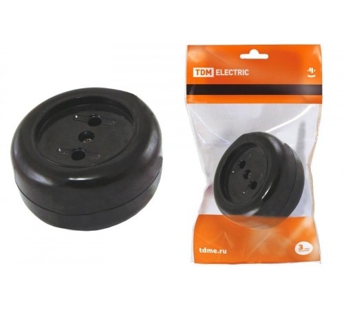 Розетка 2П 16А макс. 250B о/у "Ретро" (карболит)  SQ1806-0102  TDM