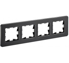 BRITE Рамка 4-ая РУ-4-1-Бр металл черный RE  BR-M42-M-01-K02  IEK
