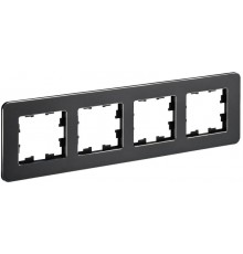 BRITE Рамка 4-ая РУ-4-1-Бр металл черный RE  BR-M42-M-01-K02  IEK