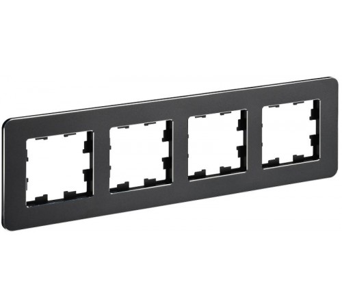 BRITE Рамка 4-ая РУ-4-1-Бр металл черный RE  BR-M42-M-01-K02  IEK