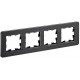 BRITE Рамка 4-ая РУ-4-1-Бр металл черный RE  BR-M42-M-01-K02  IEK