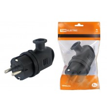 Вилка угловая с ушком каучук 2Р+РЕ 16А 250В IP44  SQ0612-0004 TDM