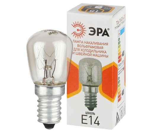 Лампа накаливания  T26 15Вт Е14/E14 230В  для холодильника и швейной машины  Б0066403  ЭРА