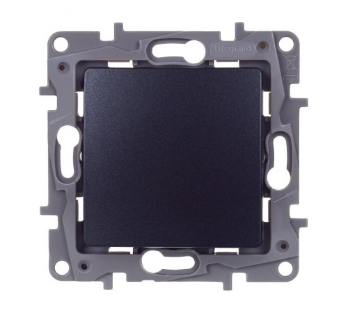 Etika Антрацит Переключатель перекрёстный 1-клавишный 10АХ винтовые зажимы   672649  Legrand