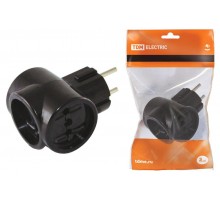 Тройник 3х2П 16А макс. 250B ЕВРО Ретро (карболит)  SQ1806-0101  TDM