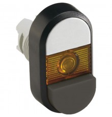 Кнопка двойная MPD16-11Y (белая/черная-выступающая) желтая линза без текста  1SFA611145R1103  ABB