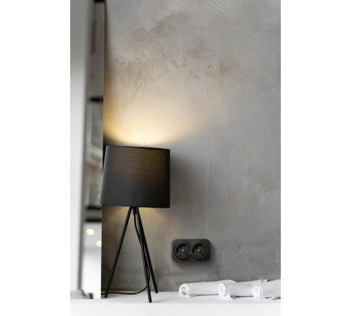 Quteo Чёрный Розетка 2-я с заземлением со шторками 16А винтовые зажимы   782475  Legrand