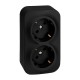 Quteo Чёрный Розетка 2-я с заземлением со шторками 16А винтовые зажимы   782475  Legrand