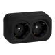 Quteo Чёрный Розетка 2-я с заземлением со шторками 16А винтовые зажимы   782475  Legrand