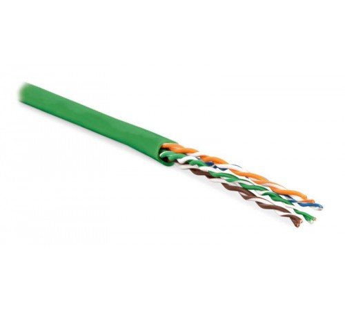 Кабель витая пара UUTP4-C5E-P24-IN-LSZH-GN-10 (100м)неэкр.U/UTP,кат.5e,4 п.(24AWG),многож.(patсh),LSZH,нг(С)-HF,-20°C-+75°C,зел.  243613  Hyperline