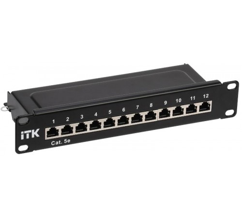 1U патч-панель кат.5E STP 12 портов 10" Dual IDC  PP12-1UC5ES-D05-10  ITK
