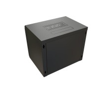 WR-TW-1245-GP-RAL9004 Шкаф настенный 19-дюймовый (19"), 12U, 650x600х450мм, стекл. дв.,, (RAL 9004) (разобранный)  520245  WRLine