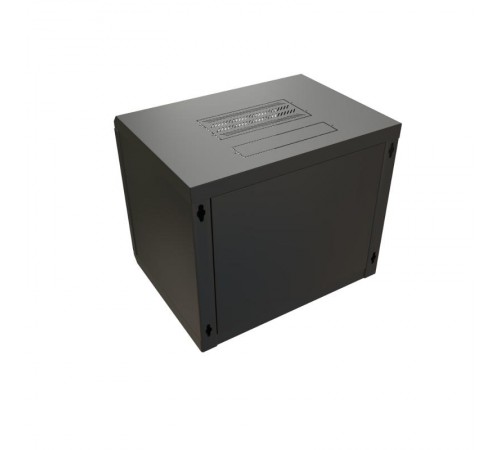 WR-TW-1245-GP-RAL9004 Шкаф настенный 19-дюймовый (19"), 12U, 650x600х450мм, стекл. дв.,, (RAL 9004) (разобранный)  520245  WRLine