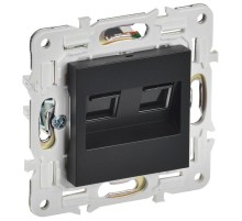 SKANDY Розетка компьютерная двойная RJ45 кат.6 SK-K04Bl черный  SK-K20-2-K02  IEK