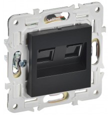 SKANDY Розетка компьютерная двойная RJ45 кат.6 SK-K04Bl черный  SK-K20-2-K02  IEK