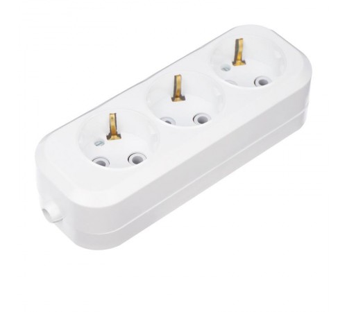 Колодка 3 гнезда с заземлением  11-8704  REXANT