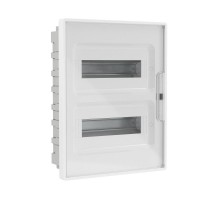 Щиток 24 мод встраиваемый для полых стен FRAME, белый, с прозрачной  дверцей, с 4 шинами PEN (2шт на 8 отв. и 2шт на 6 отв.)  F24B3WT  DKC
