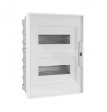 Щиток 24 мод встраиваемый для полых стен FRAME, белый, с прозрачной  дверцей, с 4 шинами PEN (2шт на 8 отв. и 2шт на 6 отв.)  F24B3WT  DKC