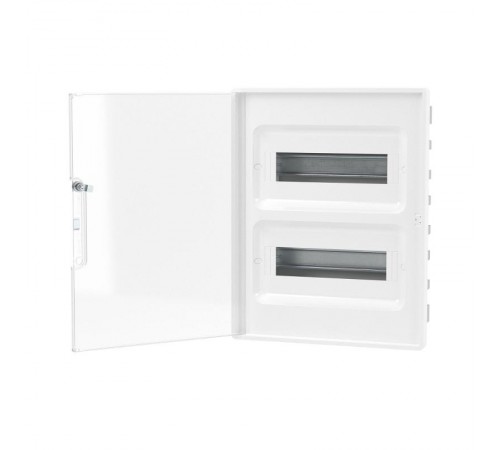 Щиток 24 мод встраиваемый для полых стен FRAME, белый, с прозрачной  дверцей, с 4 шинами PEN (2шт на 8 отв. и 2шт на 6 отв.)  F24B3WT  DKC