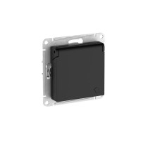 AtlasDesign Карбон Розетка с заземлением со шторками с крышкой,16А,IP20,механизм, быстрозажимные клеммы  ATN001046S  SE