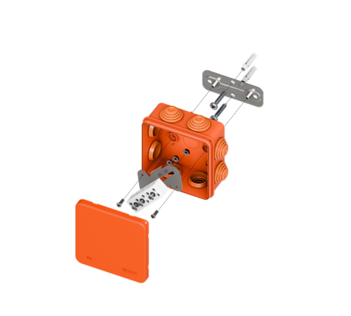 Коробка огнестойкая E45 85х85х40мм с клеммниками 5 полюсов 0,5-6мм2 IP55 HF  plc-kmfr-85-506  EKF