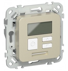 FLITE Термостат электронный с дисплеем 16А Т-ФлШ шампань  FI-RT11-K37  IEK