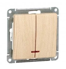 W59 Сосна Выключатель 2-клавишный с подсветкой 10АХ  VS510-251-7-86  SE