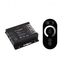 Диммер ARL-OVAL-DIM Black (12-24V, 3x10A, ПДУ Овал, RF, RJ45) (Arlight, IP20 Металл, 3 года)  027156  Arlight