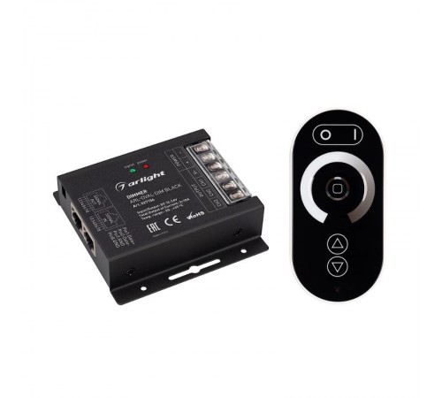 Диммер ARL-OVAL-DIM Black (12-24V, 3x10A, ПДУ Овал, RF, RJ45) (Arlight, IP20 Металл, 3 года)  027156  Arlight