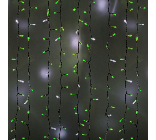 Гирлянда "Светодиодный Дождь" 2х1,5м, эффект мерцания, белый провод, 230 В, диоды ЗЕЛЁНЫЕ, 360 LED  235-226  NEON-NIGHT