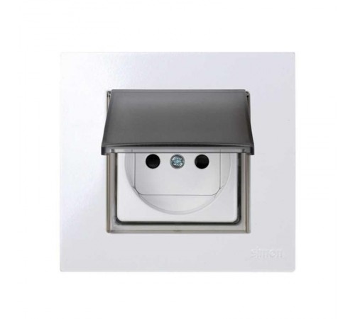 Simon 27 Вставка декоративная с откидной крышкой в рамку базовую с вырезом, S27 Play, прозрачный серый  2700679-112  Simon