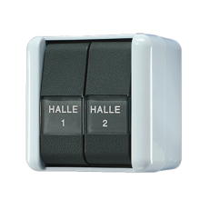 Выключатель для накладного монтажа сдвоенный с полем для надписи IP44  805NAW  Jung