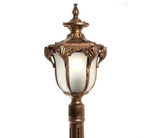 Светильник садово-парковый PL4046 столб шестигранный 60W 230V E27, черное золото  11426  Feron