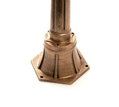 Светильник садово-парковый PL4046 столб шестигранный 60W 230V E27, черное золото  11426  Feron