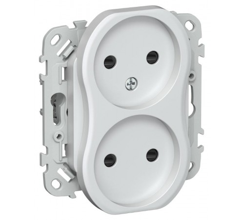 FLITE Розетка 2-ая без заземления со шторками 10А РСш02-0-ФлЖ жемчуг  FI-R23-10-K36  IEK