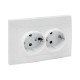 Валенсия розетка 2-местная с/з 16А белая с защ. штор. EKF PROxima   EWR16-128-10   EKF