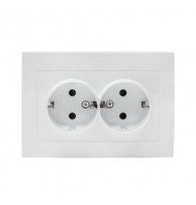 Валенсия розетка 2-местная с/з 16А белая с защ. штор. EKF PROxima   EWR16-128-10   EKF