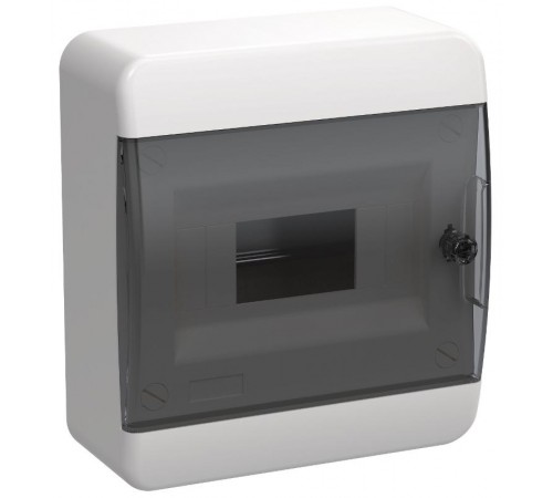 Корпус пластиковый навесной на 8 модулей ЩРН-П-8 IP41 черная прозрачная дверь TEKFOR  TF5-KP12-N-08-41-K01-K03  IEK