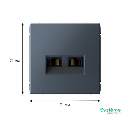 ArtGallery Грифель Розетка двойная компьютерная RJ45+RJ45, кат.6А, механизм  GAL000788  SE