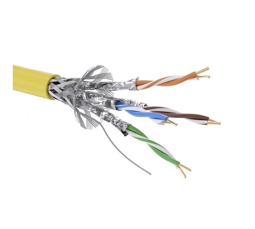 Кабель CAT 7А, S/FTP, нг(А)-HF, бухта 500м, желтый  RN7ASFA01YL  DKC