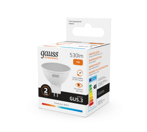 Лампа светодиодная LED 7Вт GU5.3 220В 2700К Elementary MR16  13517  Gauss