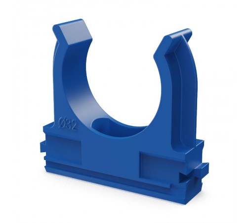 Крепёж-клипса для труб АБС-пластик синяя д32 в малой упаковке (10шт/500шт уп/кор)  PR13.0117  Промрукав