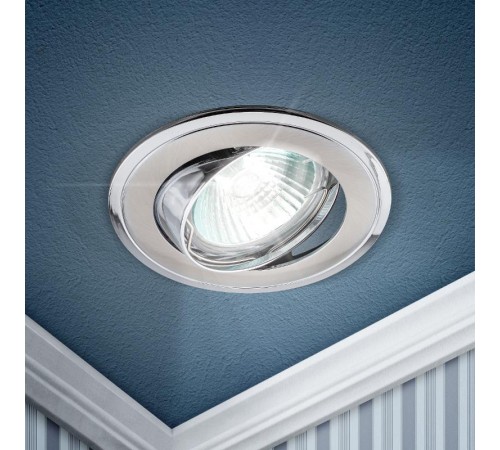 Светильник точечный встраиваемый под лампу KL22 А 50Вт MR16 сатин никель/хром литой  C0043709  ЭРА