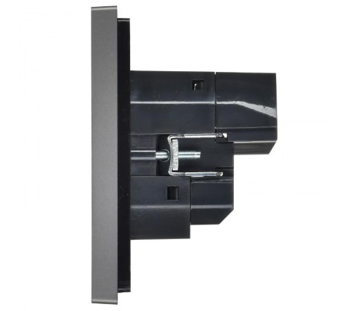 FORTE&PIANO Розетка с заземлением, со шторками в/к 16А USB A+A 3,1А FP545 сталь  FP-R14-16-U21-D31-K46  IEK