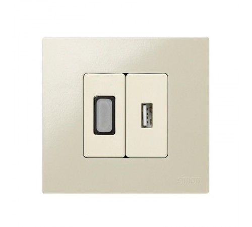 Simon 27 Розетка для подключения USB-разъёма 2.0, тип "А"(4*12мм), винтовое соединение, узкий модуль, S27, сл  2701090-031  Simon