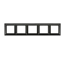 Рамка 5-постов; термопласт; черный матовый; Eco Deco  EPD485SWM  Jung