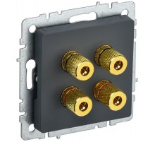 BRITE АудиоРозетка 4-местная РА10-БрГ графит  BR-S40-K53  IEK