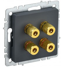 BRITE АудиоРозетка 4-местная РА10-БрГ графит  BR-S40-K53  IEK