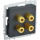 BRITE АудиоРозетка 4-местная РА10-БрГ графит  BR-S40-K53  IEK